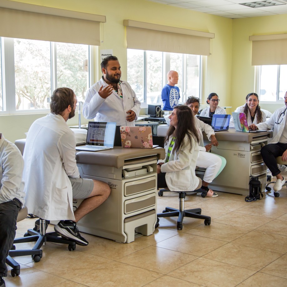 MUA Students Sitting in the Clinical Lab
