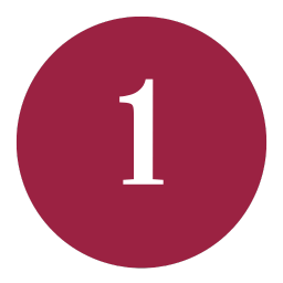 Red number 1 in circle